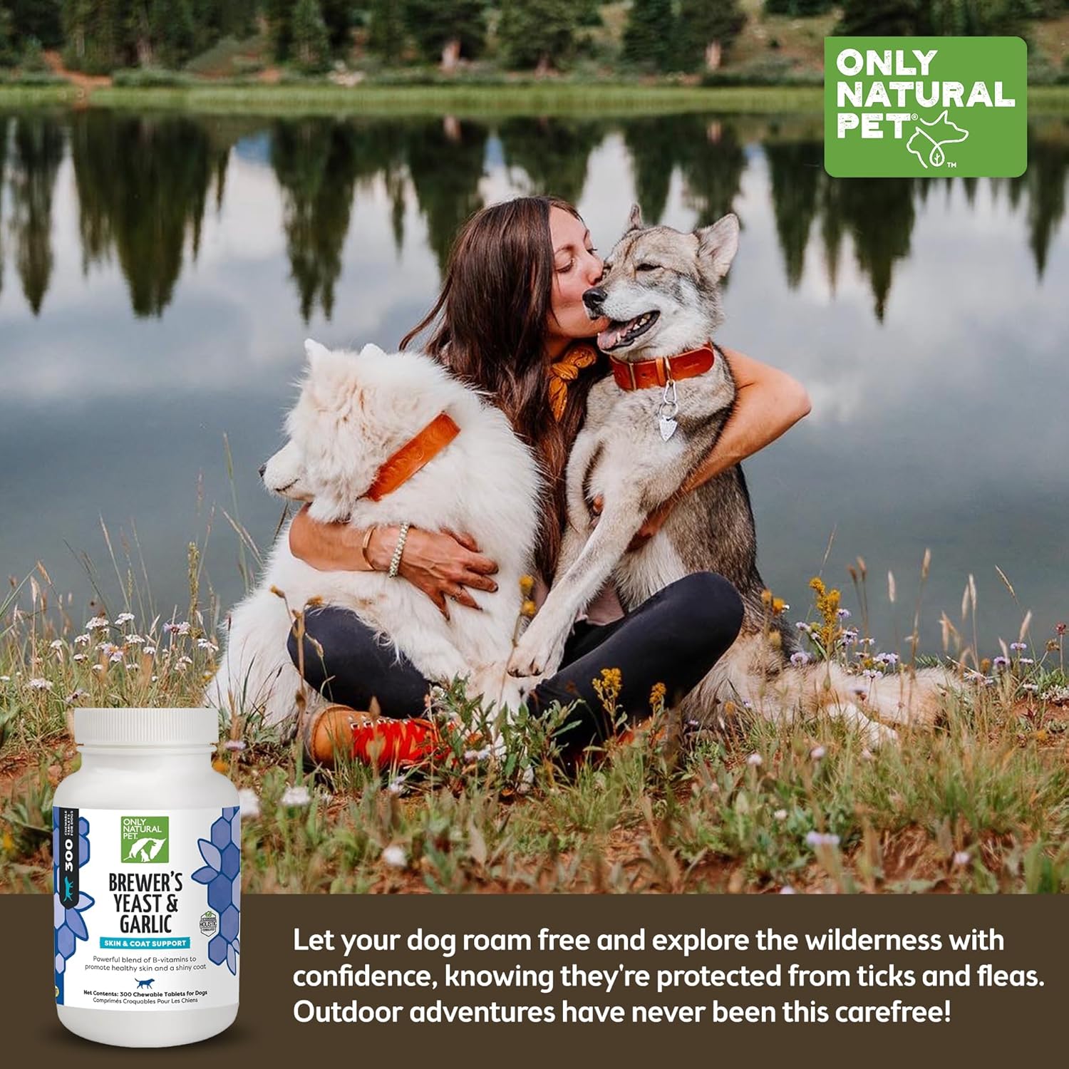 Only Natural Pet Levadura de Cerveza y Ajo Masticables para Perros - 300 Comprimidos