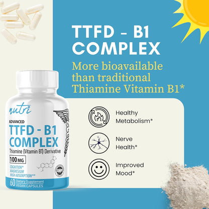 Nature's Fusions TTFD Tiamina B1 100mg con – Función cardíaca normal: La tiamina contribuye al funcionamiento – Image 4