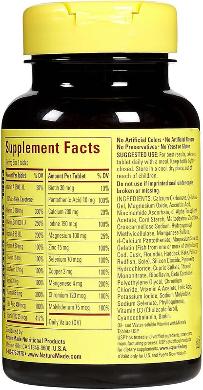 Nature Made Multivitamínico para Mujeres 50+ – Vitamina D3 : contribuye al funcionamiento normal del sistema – Image 2