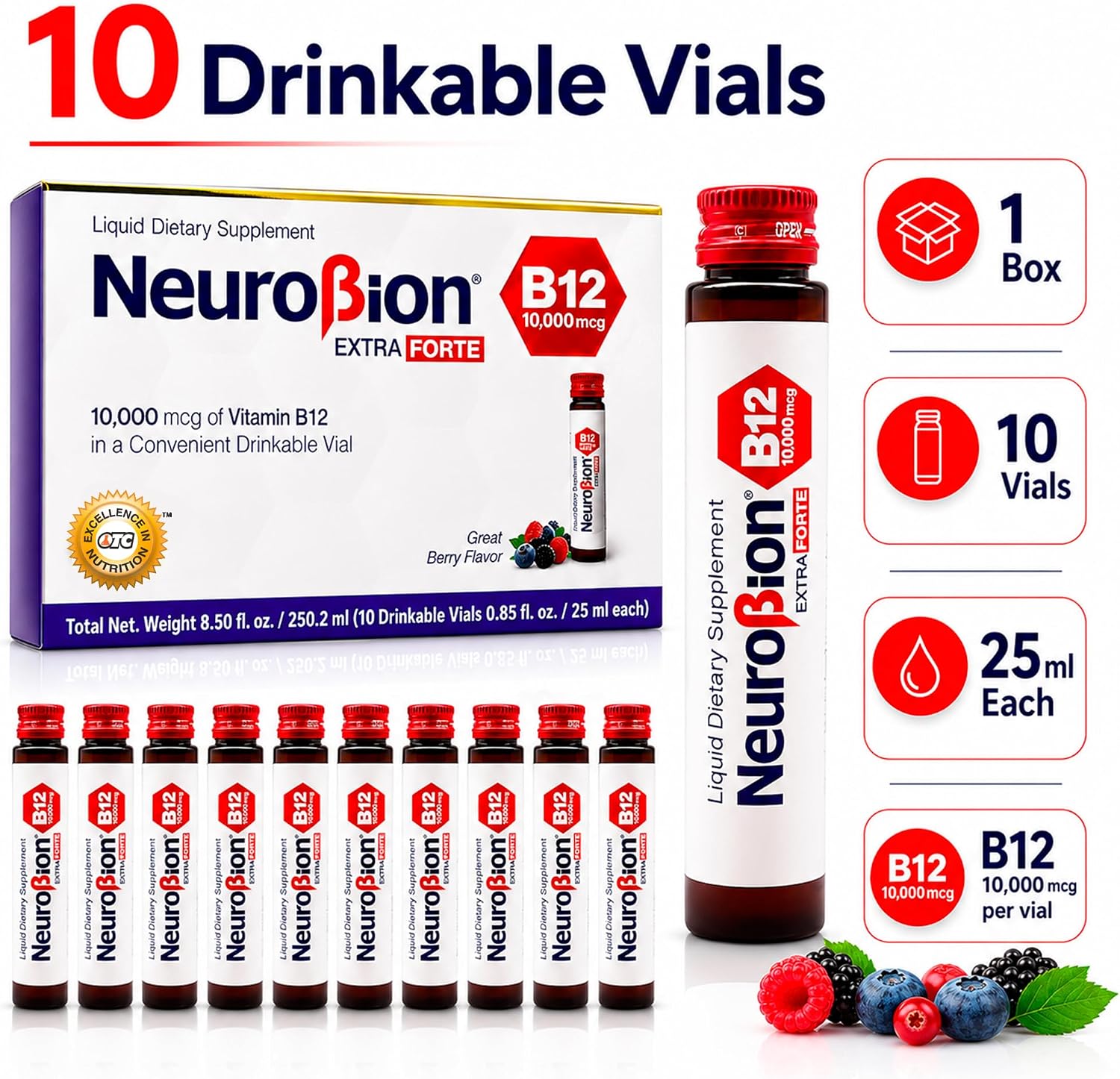 Neurobion Extra Forte B12 10.000 mcg Viales Líquidos - 10 Viales