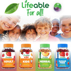 Lifeable Kids Vitamin D3 K2 Gummies - 500 UI D3 + 100 mcg K2 - 60 Gominolas
