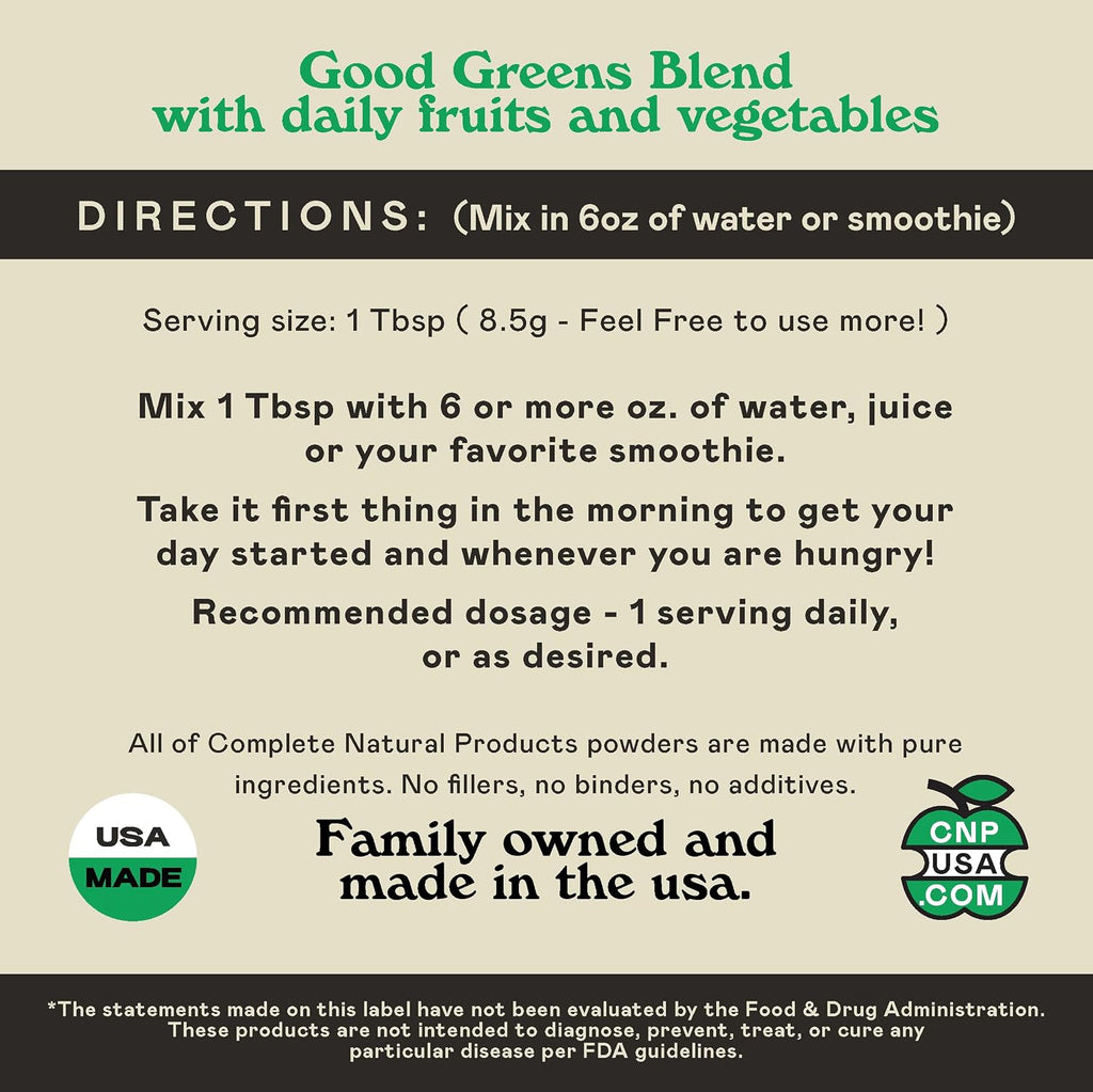Good Greens Superfood Powder - Mezcla de Superalimentos Verdes - 255g (9oz) 30 Dosis