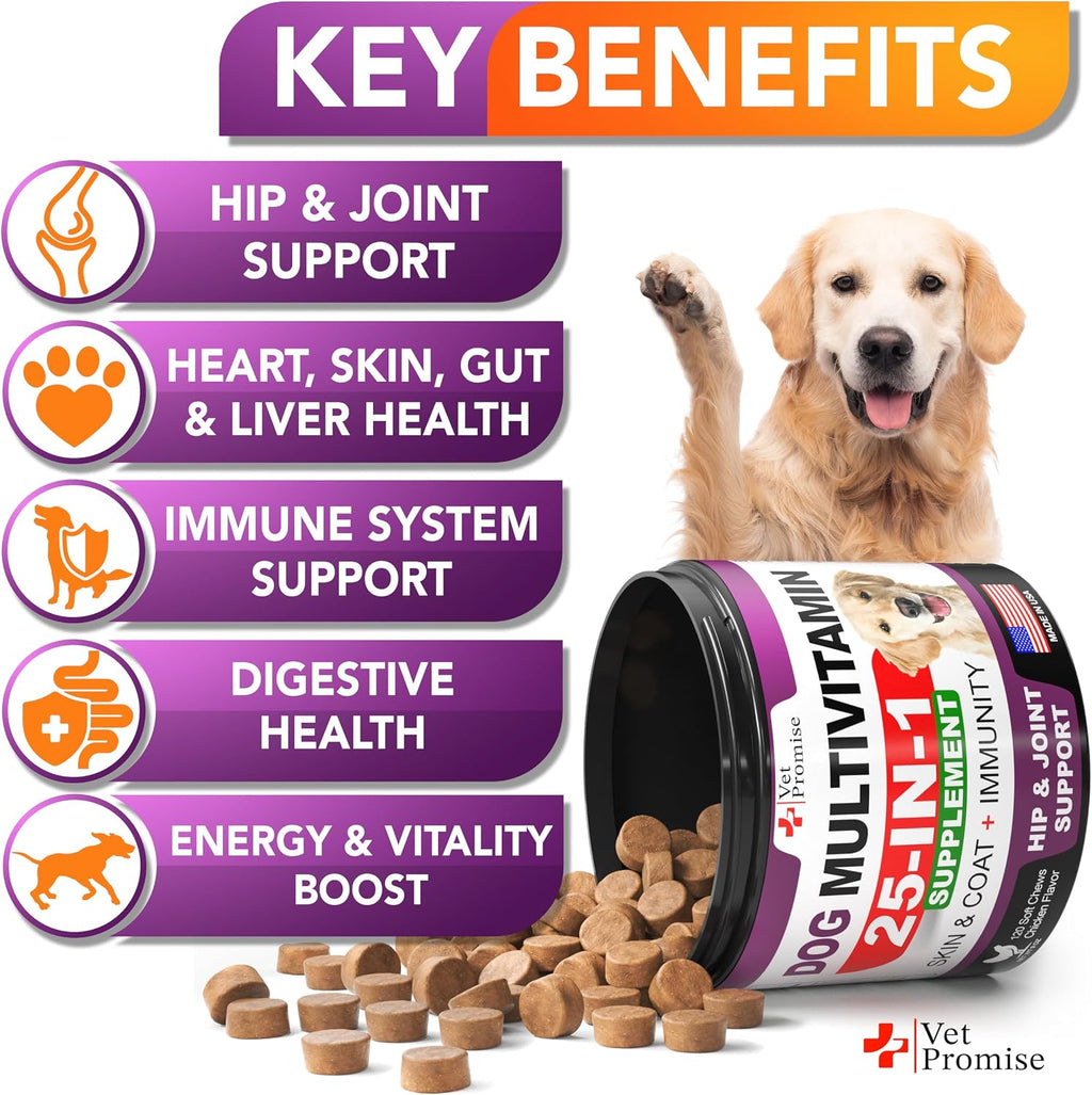 Multivitamínico masticable para perros con glucosamina - 120 comprimidos