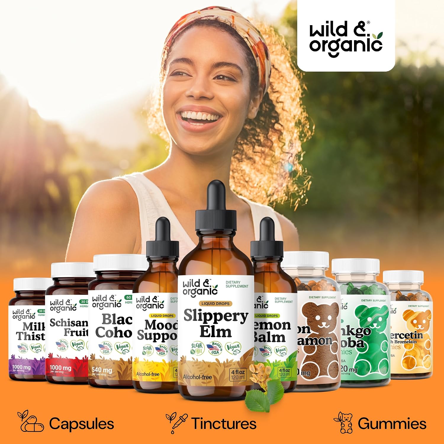 Wild & Organic Slippery Elm Liquid Drops - Apoyo Digestivo, Pulmonar y para la Mujer - 118 ml