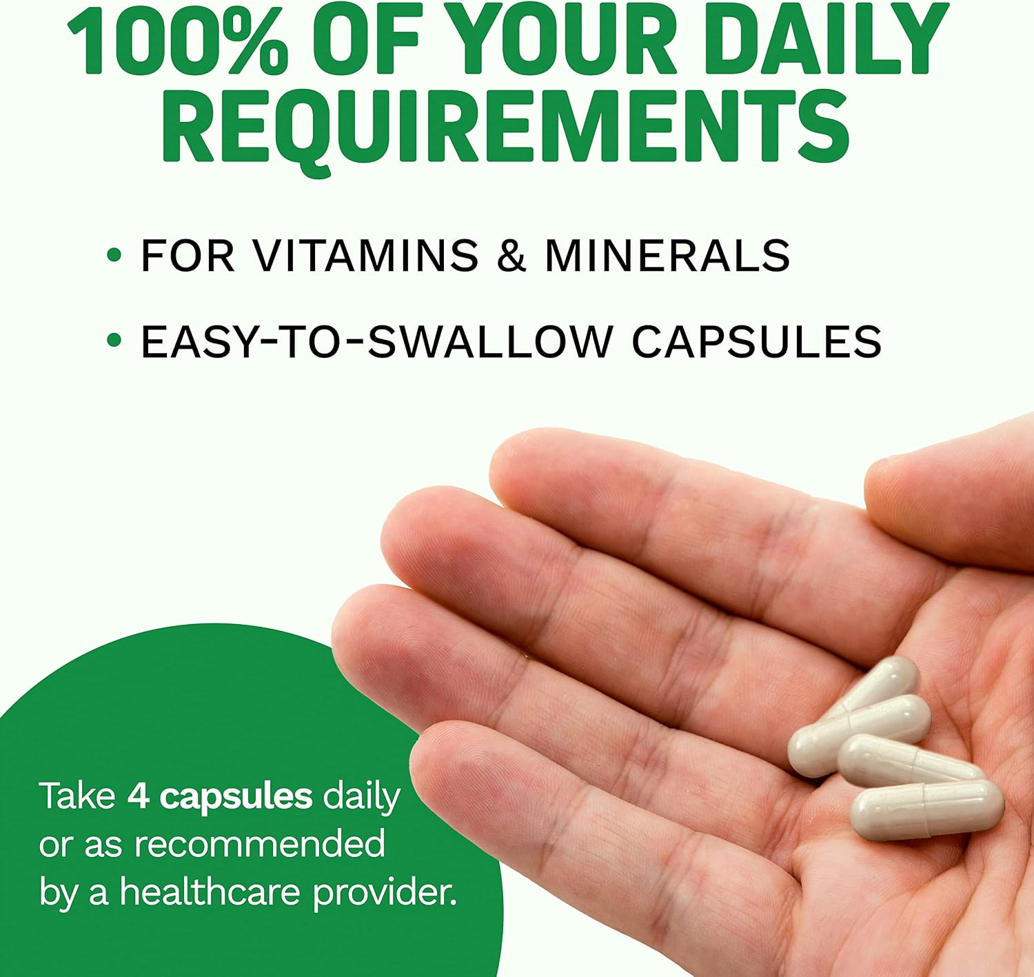 Herbtonics Multivitamínico Vegano Completo para Hombres y Mujeres - 120 Cápsulas