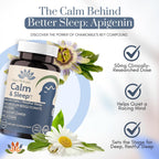 Calm & Sleep: Ayuda para Dormir con Magnesio Bisglicinato, Apigenina y Pasiflora – 60 Cápsulas