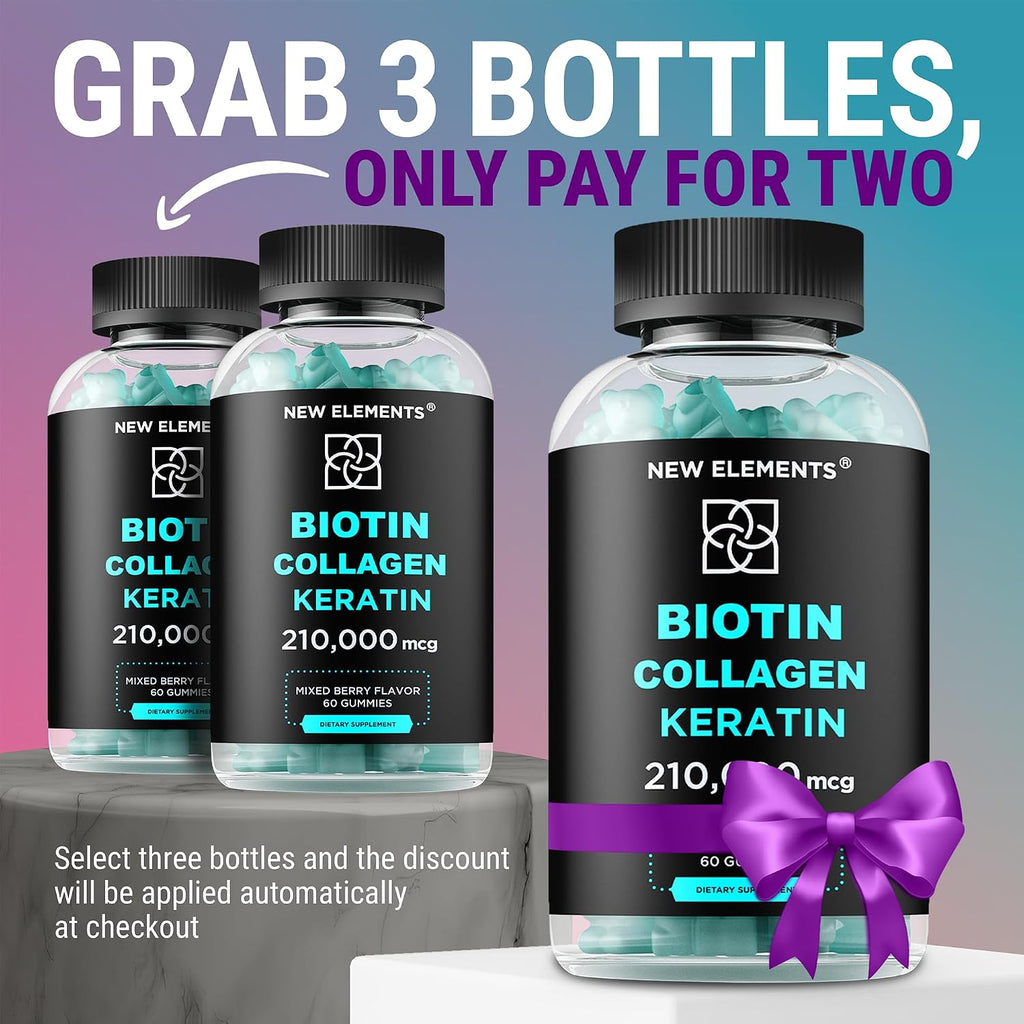 Gominolas de Biotina con Queratina y Péptidos de Colágeno | 10000mcg