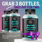 Gominolas de Biotina con Queratina y Péptidos de Colágeno | 10000mcg
