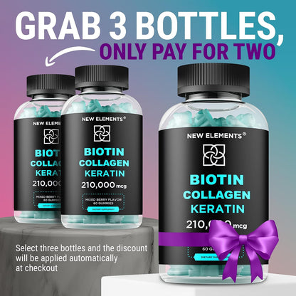 Gominolas de Biotina con Queratina y – Sin sabores ni colorantes artificiales. – Image 2