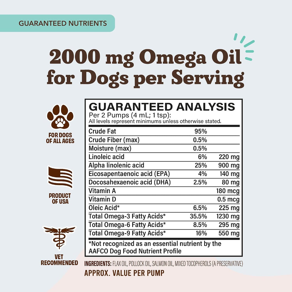 Natural Dog Company Ultra Omega Oil - Aceite de Pescado para Perros 2000 mg (473 ml)