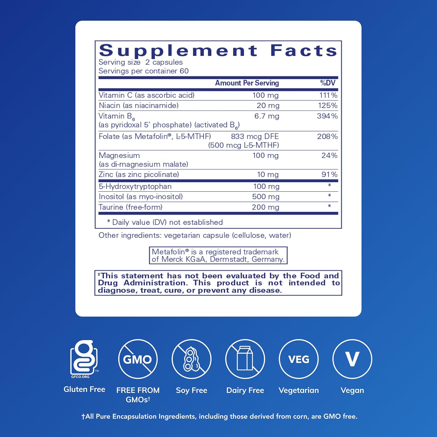 Pure Encapsulations SeroPlus – Hiporalergénico apoyo de serotonina para el estrés ocasional, 120 cápsulas