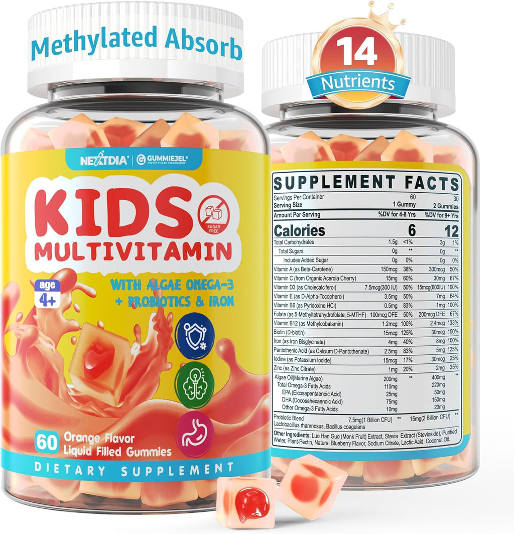 Nextdia Gominolas Multivitamínicas para Niños con Hierro y Omega-3 - 60 unidades