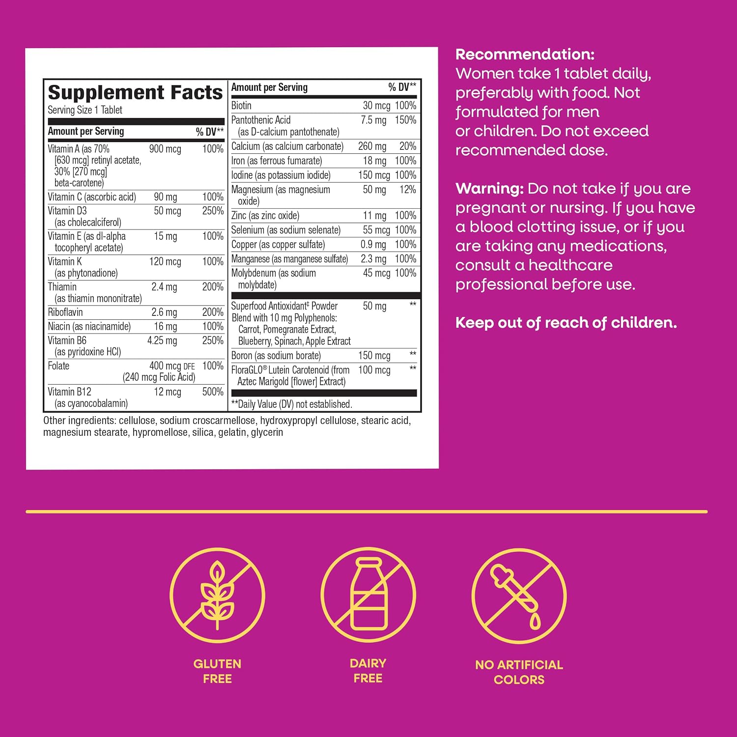 Nature's Way Alive! Multivitamínico Completo para Mujeres, 50 Comprimidos