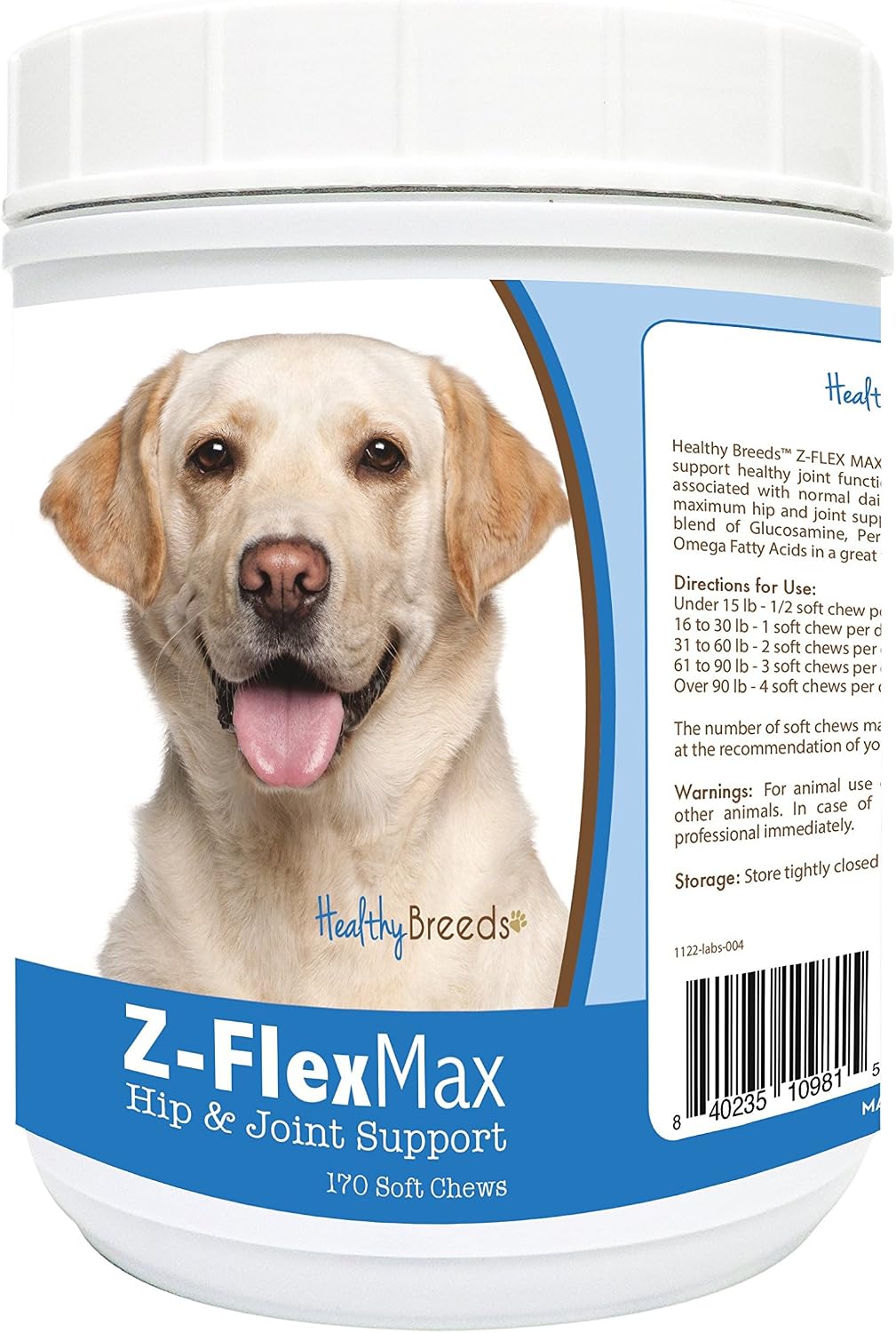 Healthy Breeds 100 Unidades Basset Hound Z-Flex Max Masticables Blandos para Cadera y Articulaciones