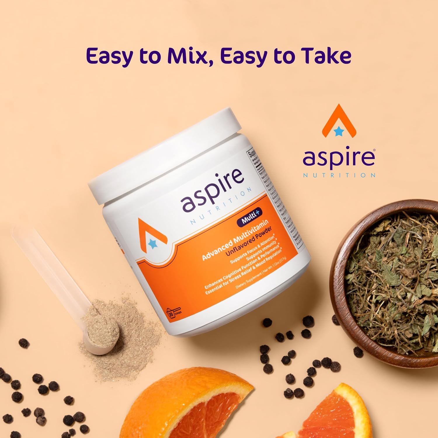 Aspire Multi+™ Advanced Multivitamin for Kids, Men & Women (unflavored Powder)