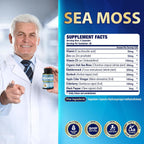 Cadane 2 Paquetes de Cápsulas de Irish Sea Moss en Polvo con Vitamina C, D3, Zinc, Algas, Bardana, Vinagre de Manzana, Saúco y Pimienta - Apoyo Inmunológico y Salud General - 2 Meses de Suministro