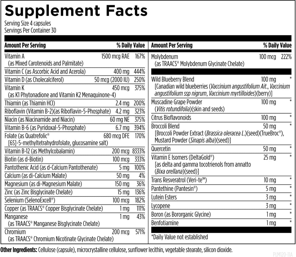 Designs for Health Primal Multi – Multivitamínico Paleo con Folato, Tocotrienoles, Luteína y Brocoli Semilla (120 Cápsulas)