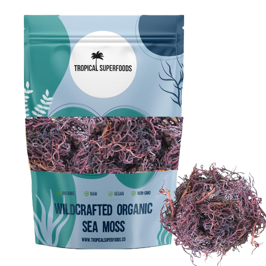 Musgo de Mar Púrpura (Purple Sea Moss) 100% Silvestre - Espectro Completo - 92 Minerales - 113g (4oz)