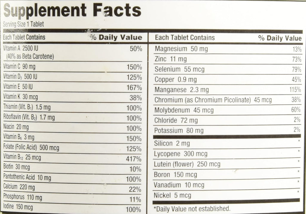 Kirkland Signature Multivitamínico para Adultos 50+ (400 Comprimidos)