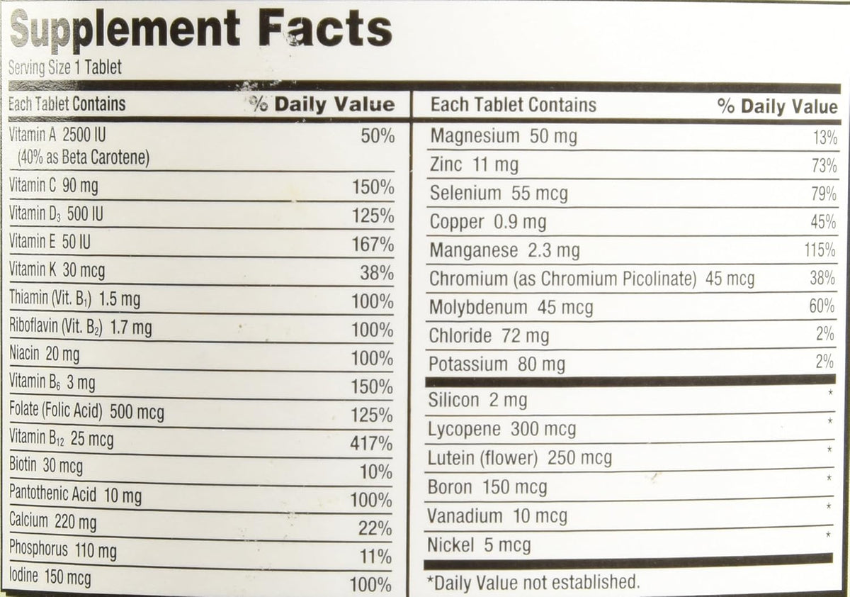 Kirkland Signature Multivitamínico para Adultos 50+ (400 Comprimidos) – Image 2