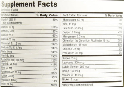 Kirkland Signature Multivitamínico para Adultos 50+ (400 Comprimidos) – Image 2