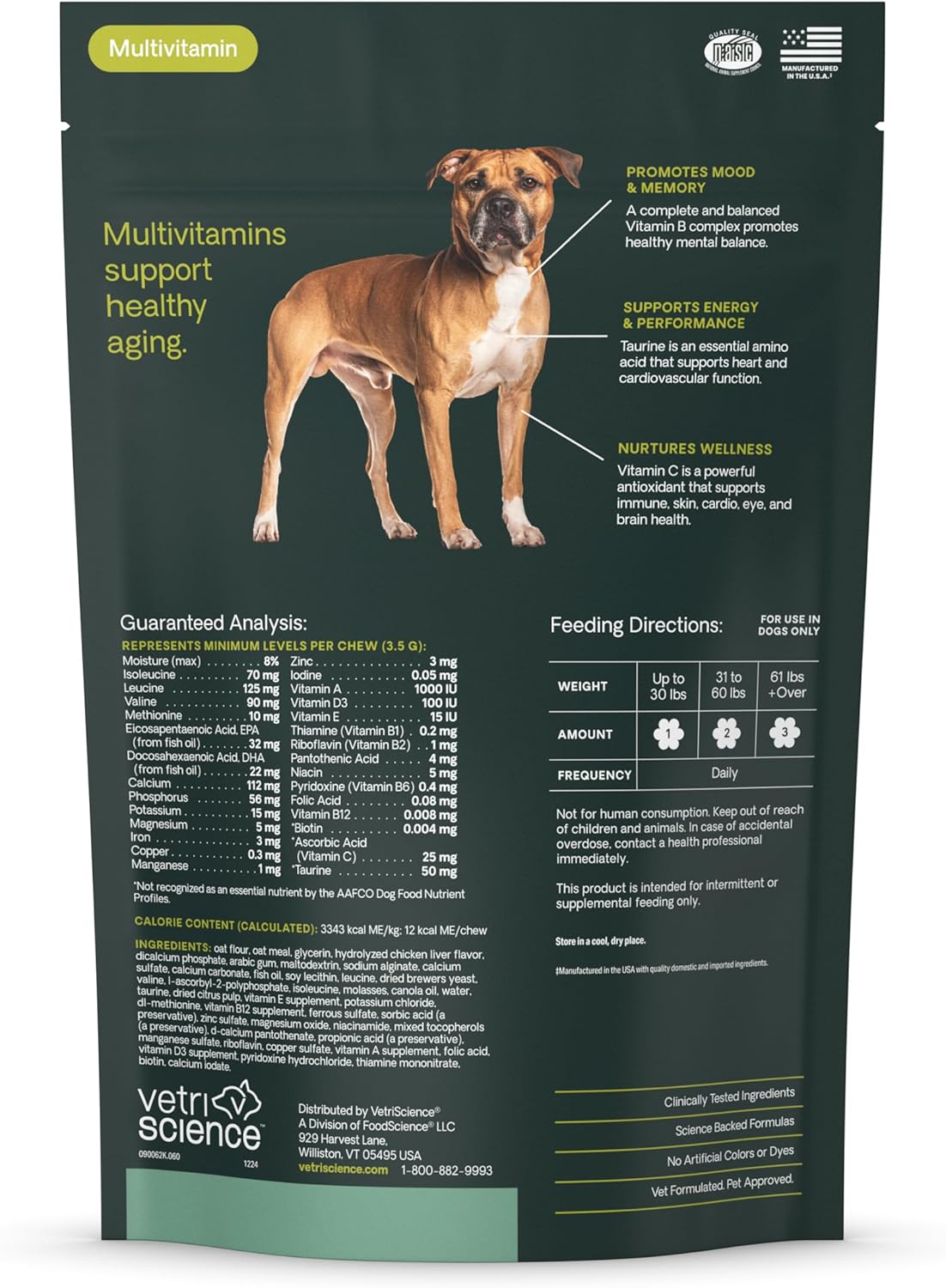 VetriScience Extra Strength Senior 27+ - Multivitamínico para Perros Mayores - 60 Comprimidos