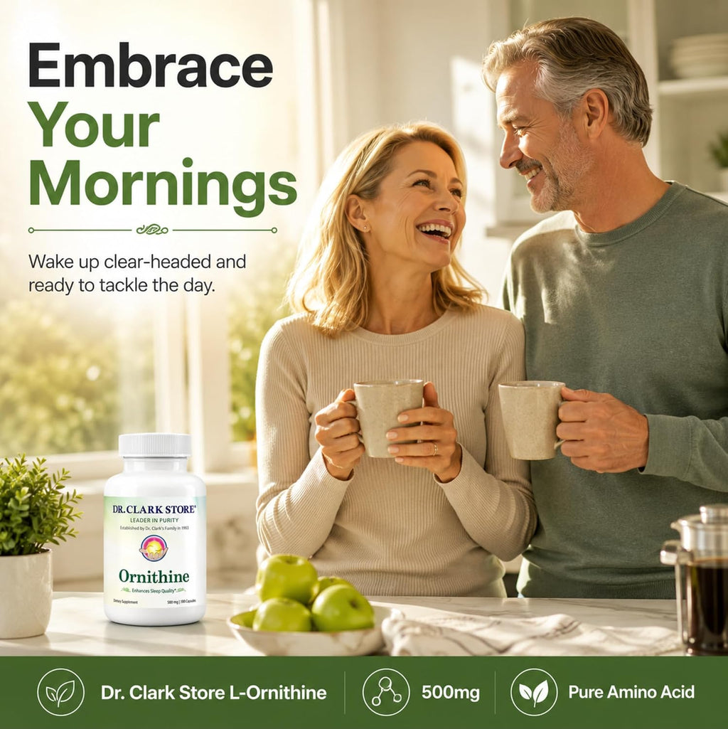 Dr Clark L-Ornitina 500mg - 100 Cápsulas de Gelatina - Suplemento de Aminoácido Puro