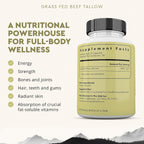 Ancestral Supplements Cápsulas de Sebo de Res Grass Fed, 3000 mg, 180 Cápsulas