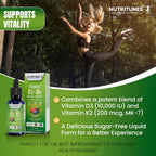 Nutritunes K2 D3 Liquid Drops – Vitamina D3 10.000 UI y K2 200 mcg – Complemento de Alta Potencia – Sabor a Bayas Mixtas – 30 Servicios (60 ml)