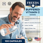 FREEDA Vitamina C Tamponada 500 mg – Ascorbato Cálcico No Ácido – 100 Cápsulas
