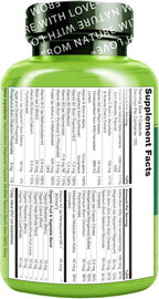 NATURELO Multivitamínico para Hombres – 1 Cápsula Diaria con Vitaminas, Minerales y Alimentos Ecológicos, 120 Cápsulas Vegetales