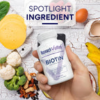 Research Verified Biotin 10000 mcg – Biotina Pura Extra Fuerte – 60 Comprimidos Veganos