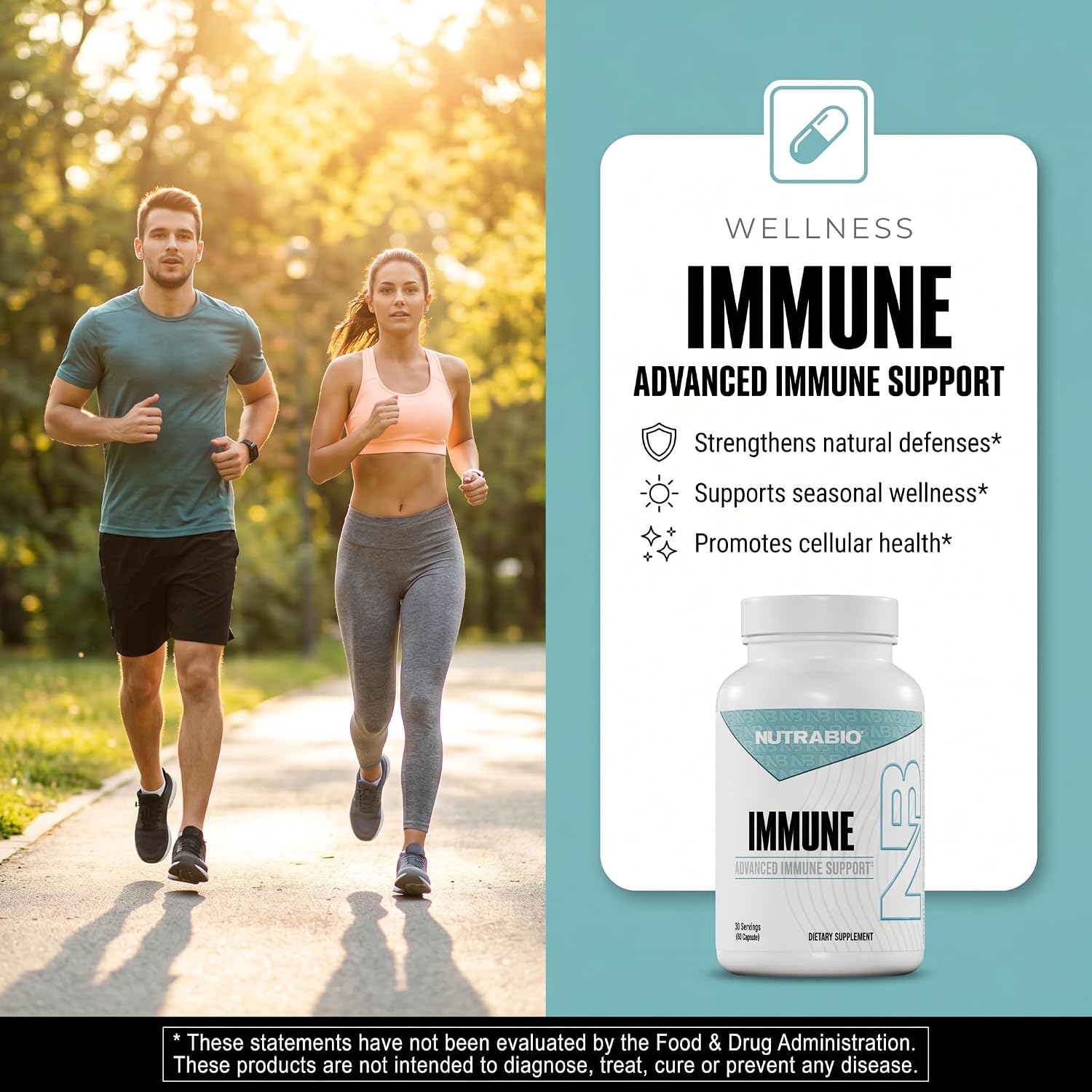 NutraBio Immune Support Supplement con EpiCor, 90 Cápsulas Vegetales
