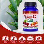 THE FOOD MOVEMENT CO. 100% Plant-Based Vitamin C - 125 mg, 60 Cápsulas - Suplemento Alimenticio Vegano y Orgánico