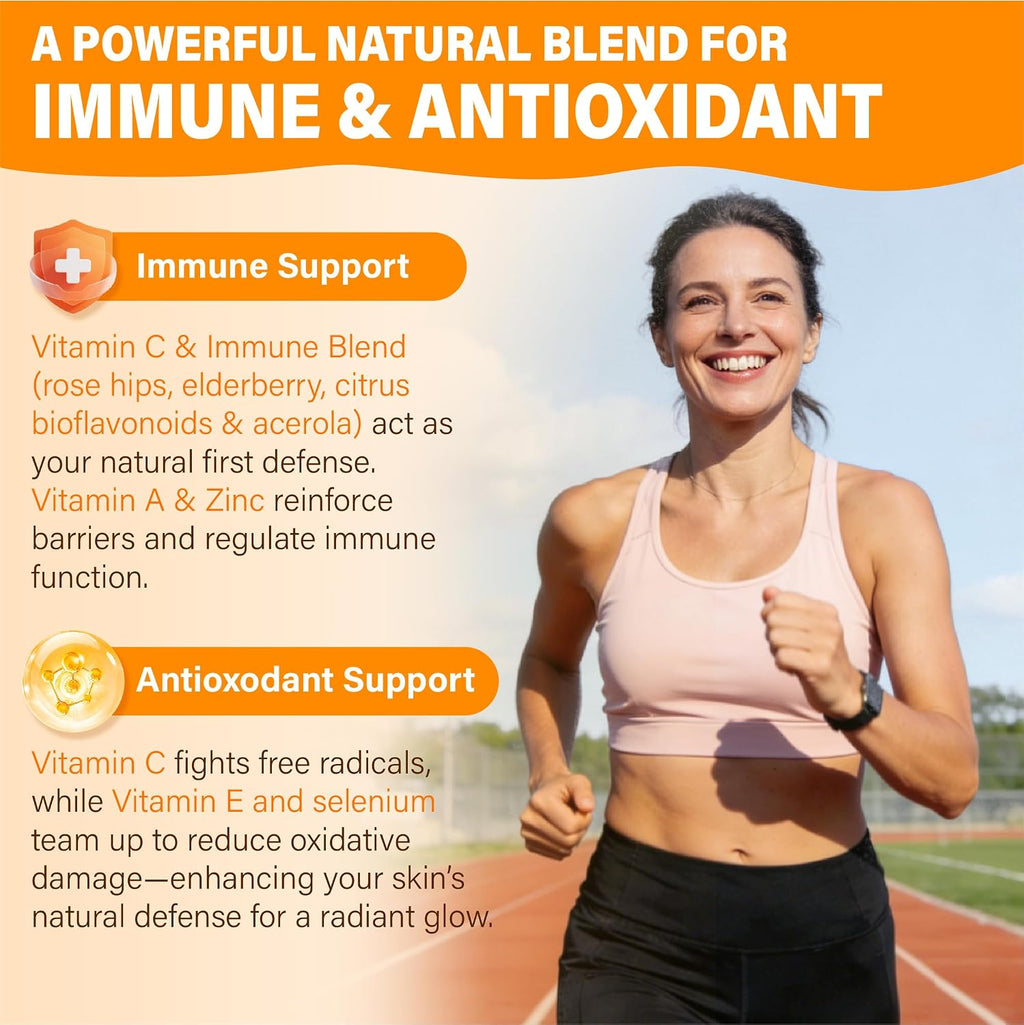 Gomitas de Vitamina C Liposomal 1000 mg para Adultos con Zinc, Saúco, Vitaminas A y E
