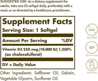 Solgar Vitamina D3 (Colecalciferol) 10.000 – Función muscular normal: Un adecuado nivel de vitamina D contribuye a – Image 2
