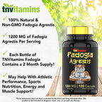 Fadogia Agrestis 1200 mg - 120 Cápsulas | Extracto Ultra Potente para Hombres