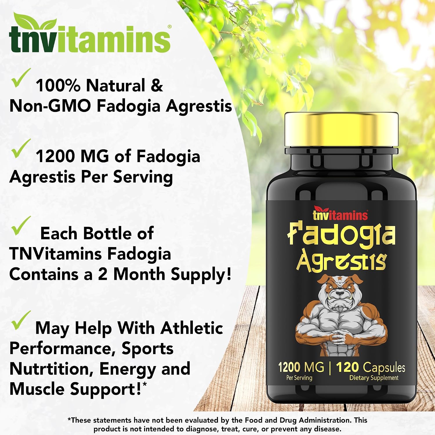 Fadogia Agrestis 1200 mg - 120 Cápsulas | Extracto Ultra Potente para Hombres