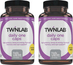 Twinlab Daily One Cápsulas Sin Hierro - Suplemento Nutricional con Zinc, Vitaminas B, Magnesio y Más - 60 Cápsulas - Pack de 2