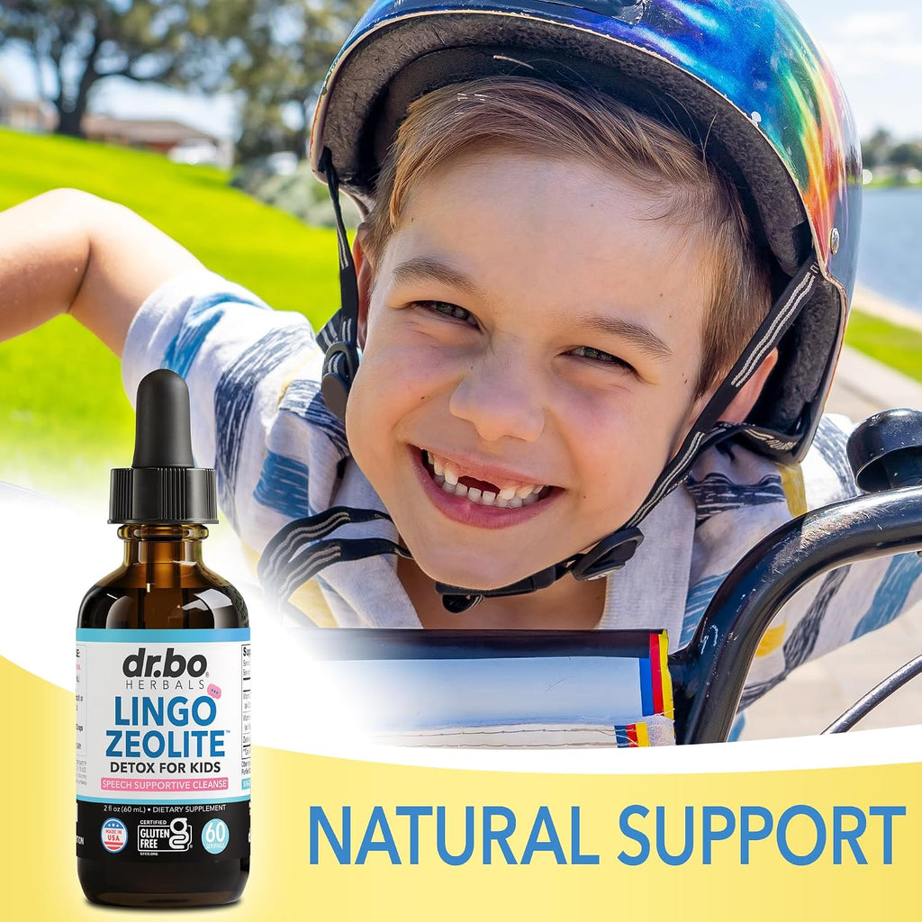 Zeolite Detox for Kids Lingo Drops - Gotas de Zeolita Natural con B12 Metilada y D3 para Niños, 60 ml