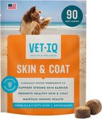 VetIQ Suplemento para Piel y Pelaje para Perros, Masticables con Omega 3,6,9 Sabor a Humo de Nogal, 60 unidades