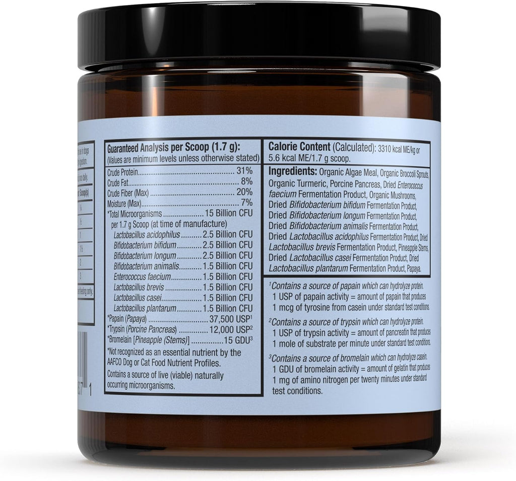 Bark & Whiskers Probiotics + Enzymes - Probióticos y Enzimas para Perros y Gatos - 60 Cucharadas