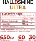 Hallosmine Ultra - Diosmin 500mg y Hesperidin 150mg - 60 cápsulas