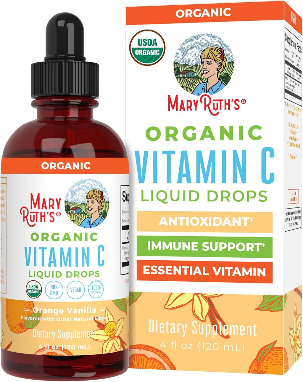 Suplemento de Vitamina C Líquida Orgánica de MaryRuth's - Gotas de Acerola - 118 ml