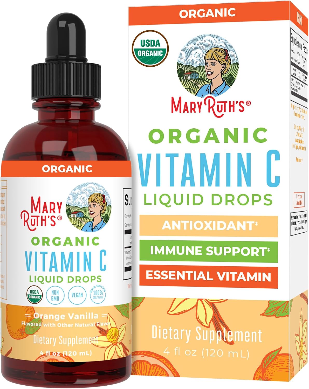 Suplemento de Vitamina C Líquida Orgánica de MaryRuth's - Gotas de Acerola - 118 ml