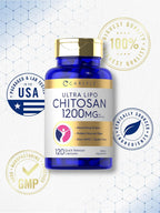 Carlyle Chitosan 1200 mg - 120 Cápsulas de Liberación Rápida - Sin Gluten, No GMO