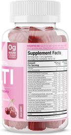 SUKU Gominolas Multivitamínicas para Chicas Adolescentes - Sin Azúcar - 60 Gomitas Sabor Cereza