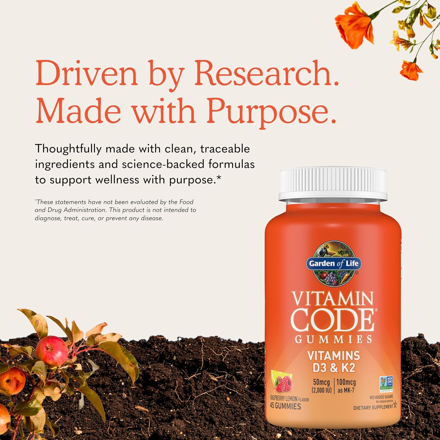 Garden of Life Vitamin Code D3 & K2 Gominolas, 45 gominolas