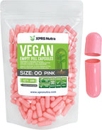 XPRS Nutra Cápsulas Vacías Veganas Tamaño 00 - 500 Unidades - Cápsulas Vegetales para Rellenar