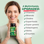 Life's Fortune Multivitamínico Completo de Alimentos Integrales para Hombres y Mujeres - Apoyo Energético, Inmunidad y Metabolismo - Sin Hierro, 180 Comprimidos Vegetarianos